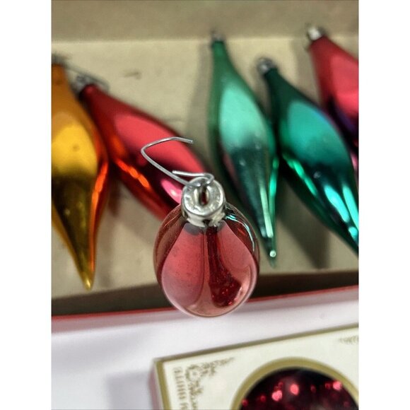 Lot 12 Red Vtg Mercury Glass And Assorted Torpedo Bulbs 6 Poland Shiny Bright - Picture 6 of 9